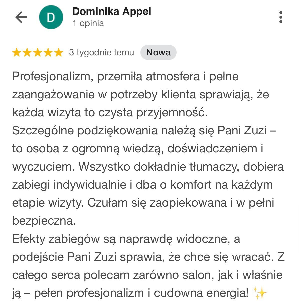 Opinia klientki